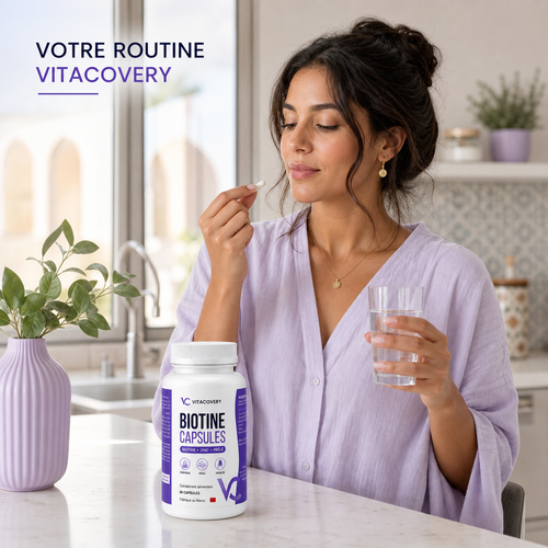 Vitacovery Biotin – Biotine, Zinc & Complexe Botanique – 60 Gélules